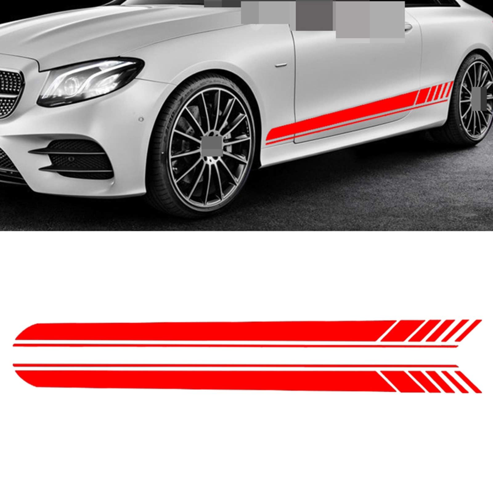 Karosserie Aufkleber Aufkleber,für Mercedes Benz E Class W213 S213 AMG A238 C238 E300,Autotür Seitenschweller Sticker Außen Zubehör,A-Red von TTTao