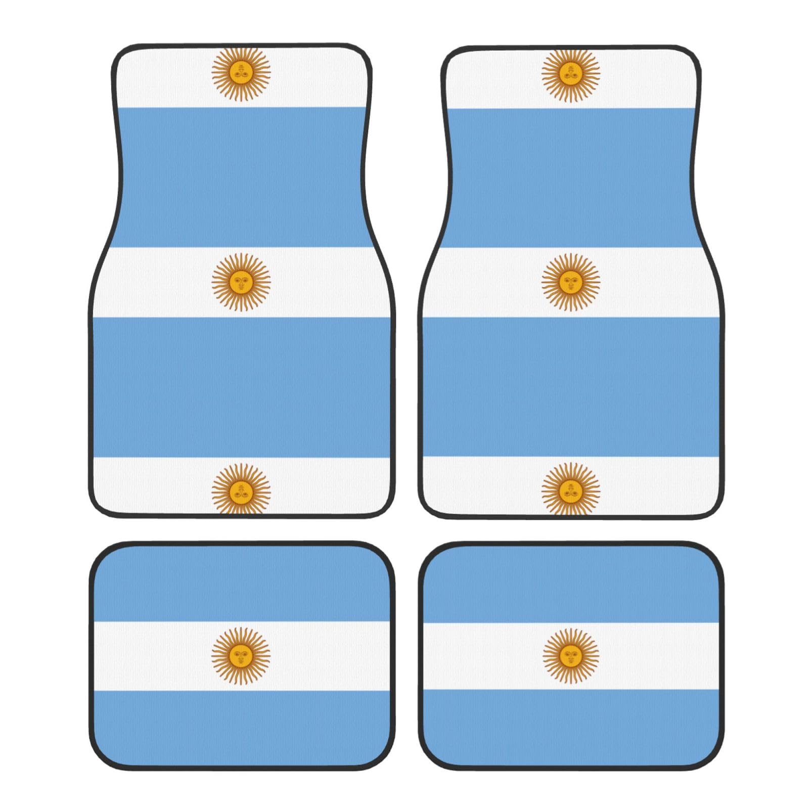 Universelle Automatten mit argentinischer Flagge, 4-teiliges Set, Auto-Fußmatten für Geländewagen und Autos, widerstandsfähige Fußmatten von TTYDOKLA