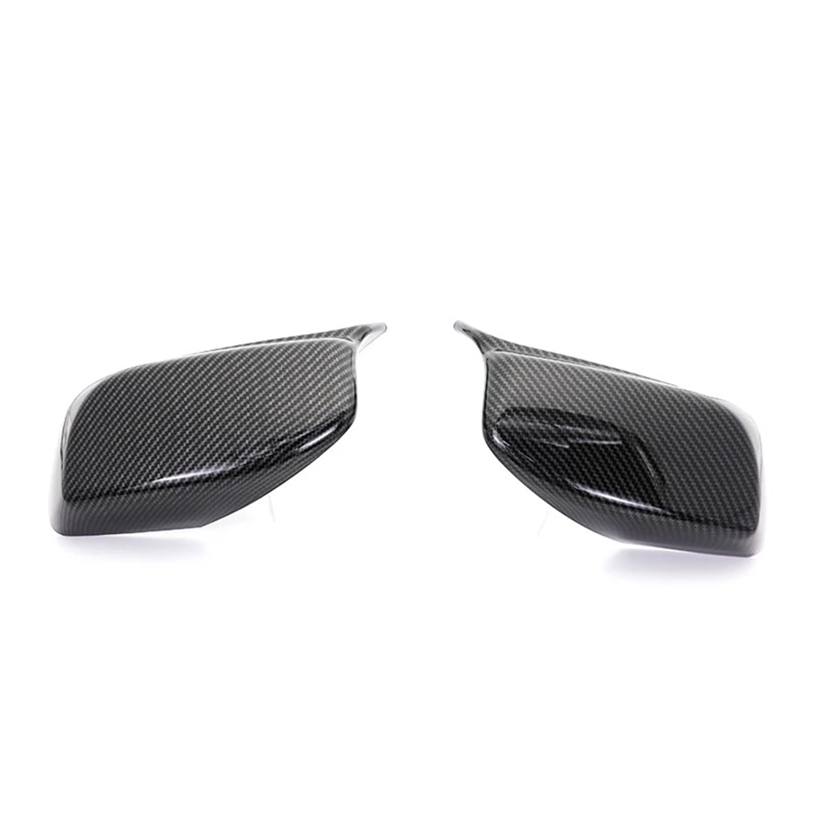 Auto Spiegelkappen,Auto Rückspiegel Kappe 2 teile Schwarz Rück Seite Spiegel Abdeckung Kappen Fit Verwenden for BMW 5 Series E60 E61 E63 E64 2004-2008(Carbon Fiber Look) von TUANZUN