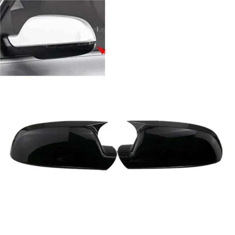 Auto Spiegelkappen,Auto Rückspiegel Kappe Passend for Audi A3 8P A4 A5 Auto Rückspiegel Seitenspiegel Abdeckung Flügelkappe Außentür Gehäuse Schale Trim(Type B Black) von TUANZUN