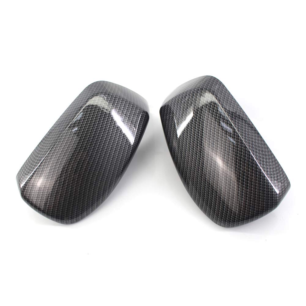 Auto Spiegelkappen,Rückspiegelkappen Kohlefaser Helle Schwarze Seite Rückspiegeldeckel fit verwendung für BMW 5 Serie E60 E61 525I 528i 528xi 530i 530D(Carbon fiber) von TUANZUN