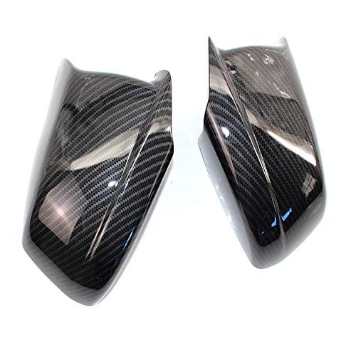 Auto Spiegelkappen,Rückspiegelkappen Paar Schwarz/Kohlefaser-Aussehen Rückspiegelkappen Auto Türflügel Spiegelabdeckung Ersatz fit verwendung für BMW F10 5- Serie 2011-2013 PRE -LCI.(Carbon Fiber Lo von TUANZUN