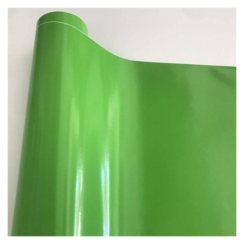 Autofolie,Car Wrapping Folie 10/20/30/40/50 * 152cm Schwarz Glanzvinylfilm Glanz Glänzend Auto-Verpackungs-Folien-Aufkleber mit Luft-Blase Kostenloses Motorrad Car Wrapping(Apple Green,50cm x 200cm) von TUANZUN