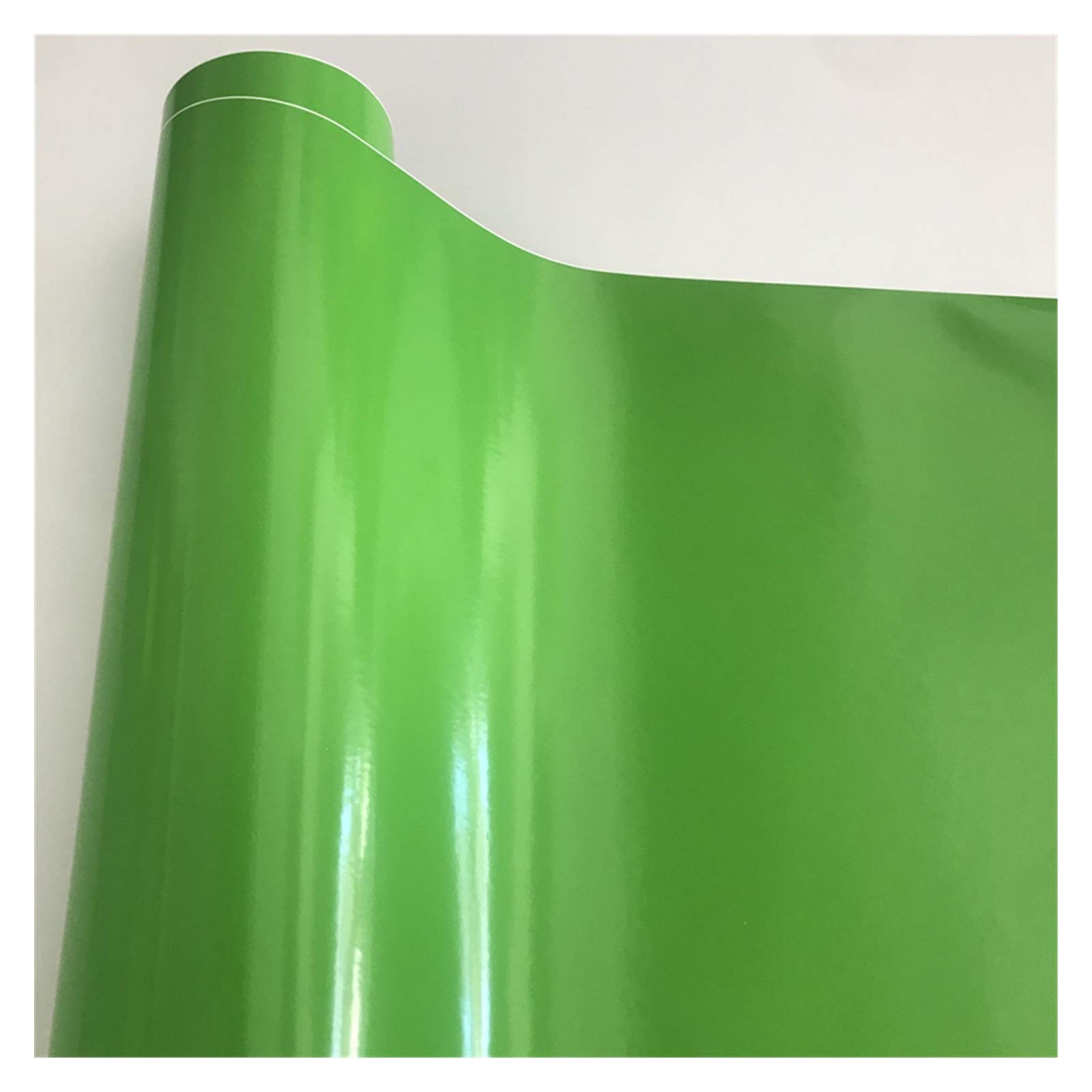 Autofolie,Car Wrapping Folie 10/20/30/40/50 * 152cm Schwarz Glanzvinylfilm Glanz Glänzend Auto-Verpackungs-Folien-Aufkleber mit Luft-Blase Kostenloses Motorrad Car Wrapping(Apple Green,50cm x 300cm) von TUANZUN