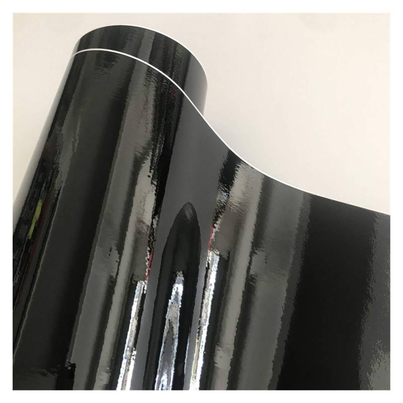 Autofolie,Car Wrapping Folie 10/20/30/40/50 * 152cm Schwarz Glanzvinylfilm Glanz Glänzend Auto-Verpackungs-Folien-Aufkleber mit Luft-Blase Kostenloses Motorrad Car Wrapping(Black,30cm x 152cm) von TUANZUN