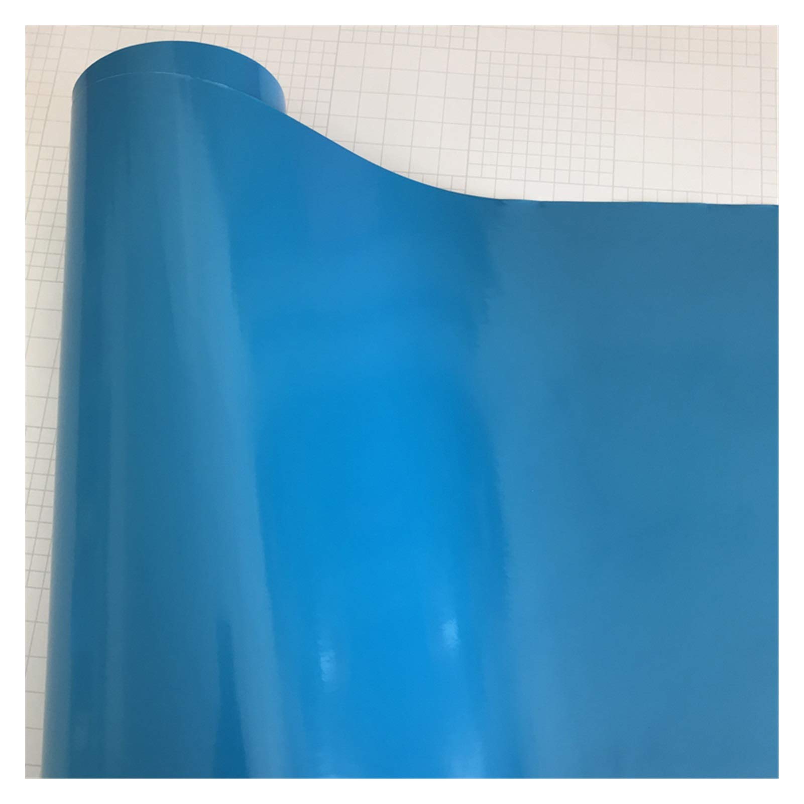 Autofolie,Car Wrapping Folie 10/20/30/40/50 * 152cm Schwarz Glanzvinylfilm Glanz Glänzend Auto-Verpackungs-Folien-Aufkleber mit Luft-Blase Kostenloses Motorrad Car Wrapping(Mid Blue,50cm x 200cm) von TUANZUN