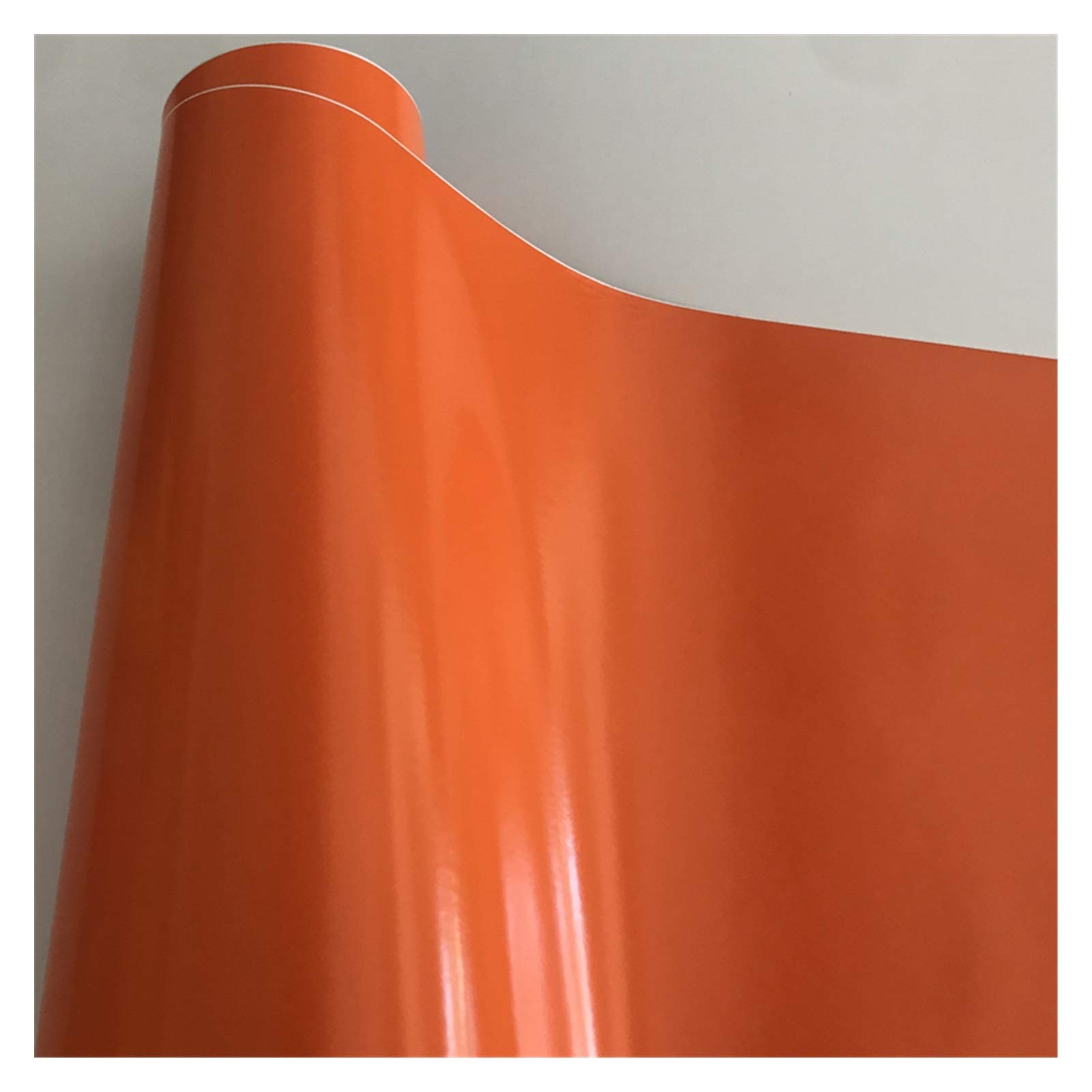 Autofolie,Car Wrapping Folie 10/20/30/40/50 * 152cm Schwarz Glanzvinylfilm Glanz Glänzend Auto-Verpackungs-Folien-Aufkleber mit Luft-Blase Kostenloses Motorrad Car Wrapping(Orange,50cm x 200cm) von TUANZUN