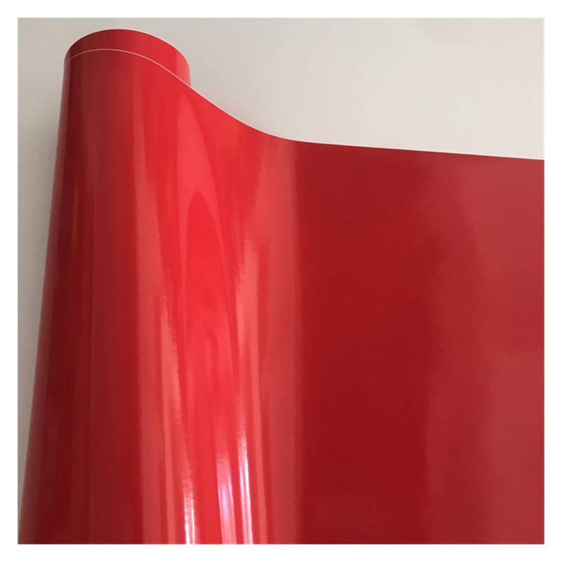 Autofolie,Car Wrapping Folie 10/20/30/40/50 * 152cm Schwarz Glanzvinylfilm Glanz Glänzend Auto-Verpackungs-Folien-Aufkleber mit Luft-Blase Kostenloses Motorrad Car Wrapping(Red,50cm x 200cm) von TUANZUN