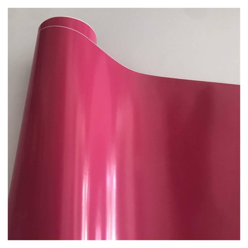 Autofolie,Car Wrapping Folie 10/20/30/40/50 * 152cm Schwarz Glanzvinylfilm Glanz Glänzend Auto-Verpackungs-Folien-Aufkleber mit Luft-Blase Kostenloses Motorrad Car Wrapping(Rose Red,50cm x 200cm) von TUANZUN