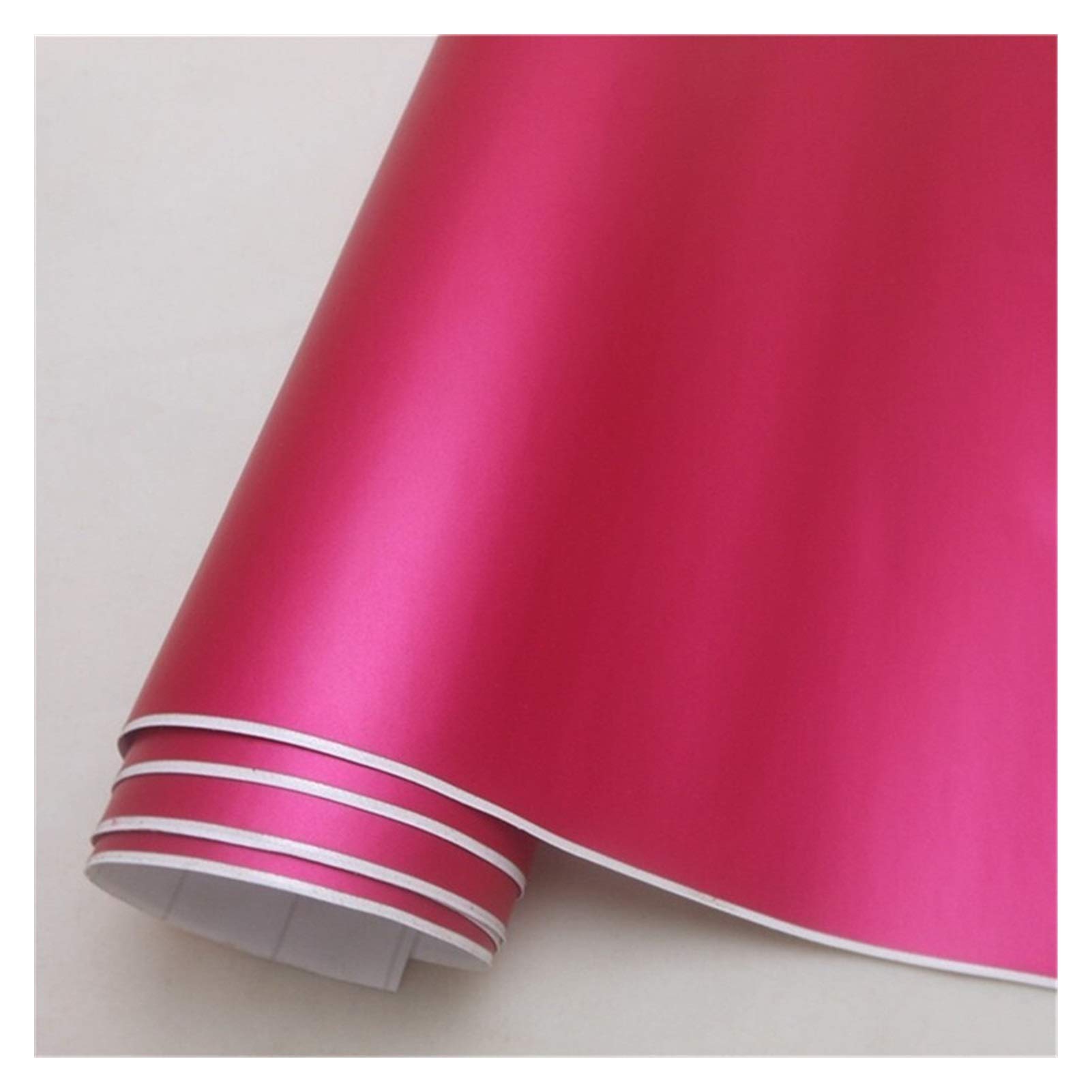 Autofolie,Car Wrapping Folie 14 Farbe matt satiniert Vinyl-Film-Aufkleber Aufkleber Blasen-Auto Verpackung Film(Rose Pink,152X20 cm) von TUANZUN