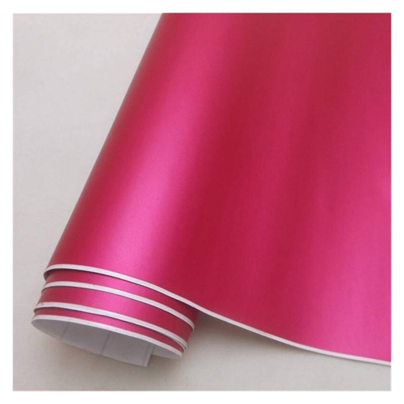 Autofolie,Car Wrapping Folie 14 Farbe matt satiniert Vinyl-Film-Aufkleber Aufkleber Blasen-Auto Verpackung Film(Rose Pink,152X40 cm) von TUANZUN