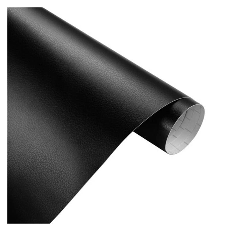 Autofolie,Car Wrapping Folie 30x100cm Leder Muster PVC Adhesive Vinyl Film Aufkleber wasserdichte Dekoration Farbe ändern Abziehbild-Vinyl-Verpackung for Auto-Motorrad(Black,50x600cm) von TUANZUN