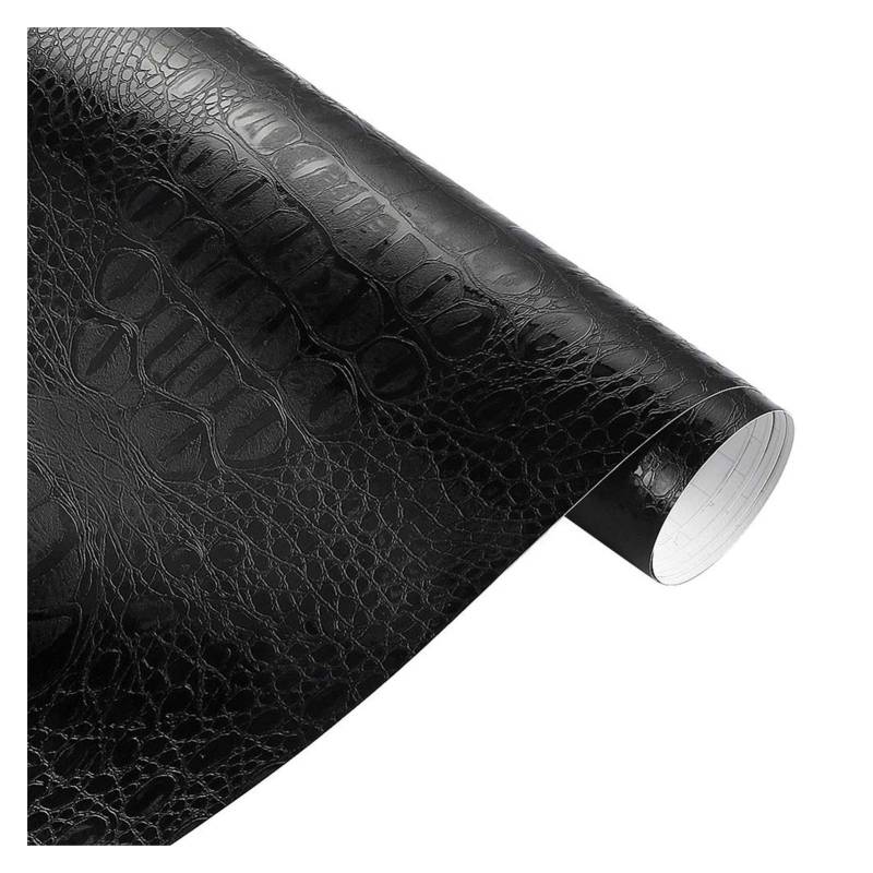 Autofolie,Car Wrapping Folie 30x100cm Leder Muster PVC Adhesive Vinyl Film Aufkleber wasserdichte Dekoration Farbe ändern Abziehbild-Vinyl-Verpackung for Auto-Motorrad(Crocodile Leather,50x600cm) von TUANZUN