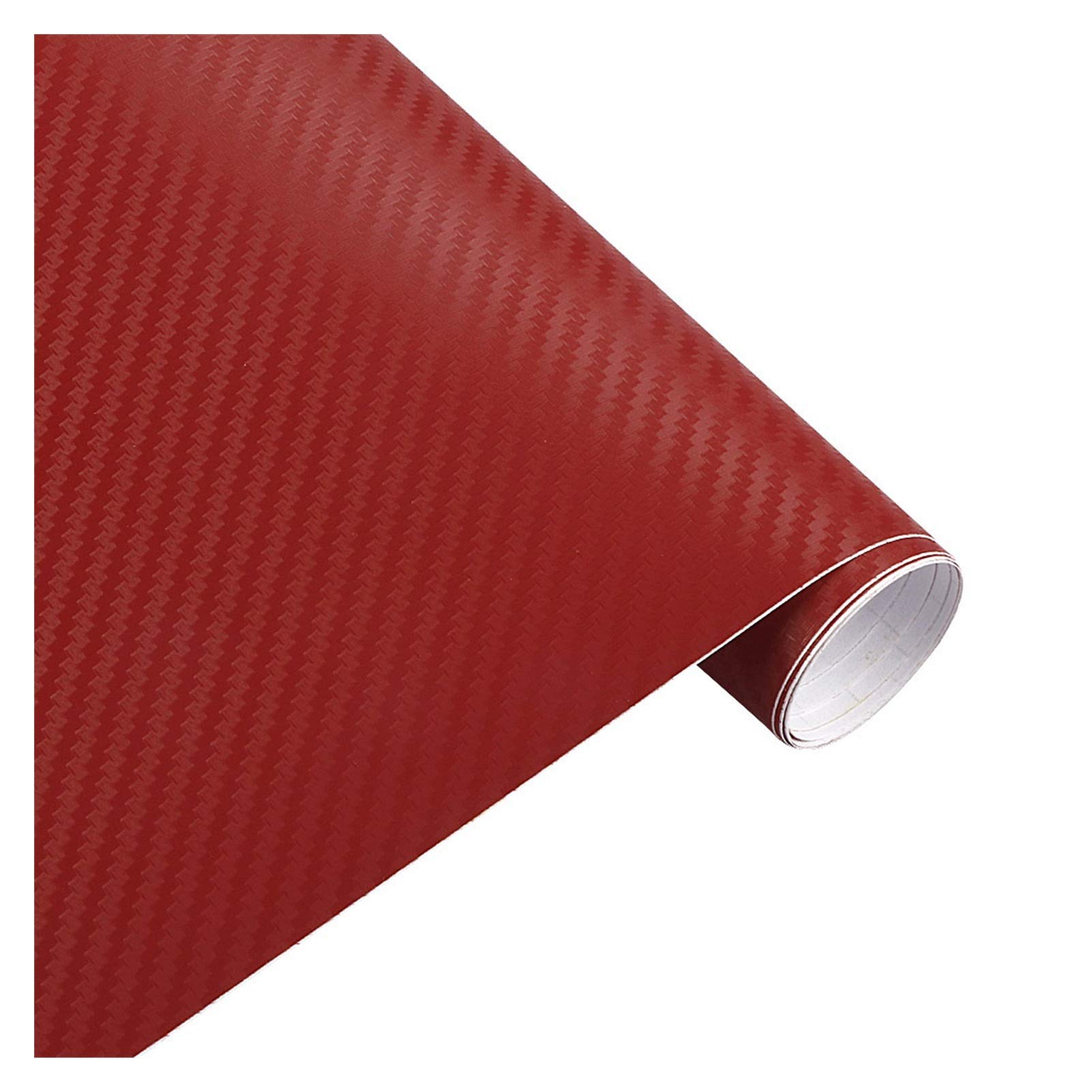 Autofolie,Car Wrapping Folie 30x127cm 3D-Carbon-Faser-Vinylfilm-Auto-Aufkleber wasserdicht Auto-Styling-Verpackungs-Auto Fahrzeug-Pflege Auto-Zubehör Motorrad(Red,50x200cm) von TUANZUN