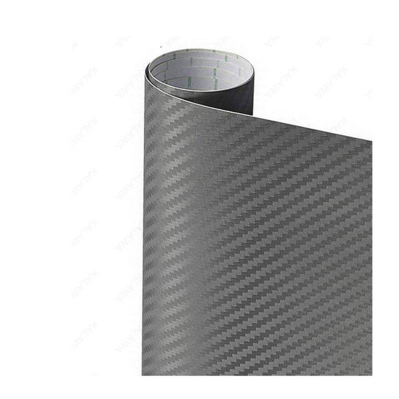 Autofolie,Car Wrapping Folie 3D-Carbon-Faser-Vinyl Multiple Größe Auto-Verpackungs-Blatt-Rolle Film-Auto-Aufkleber Motorrad-Auto-Styling Schwarz Weiss Silber Abziehbilder(Gray,50cmx12M) von TUANZUN