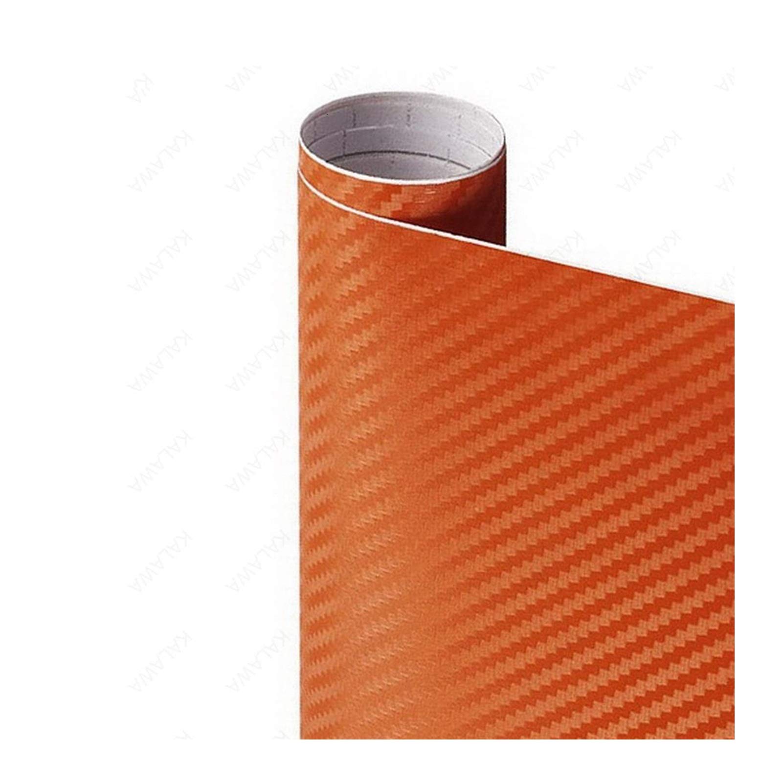 Autofolie,Car Wrapping Folie 3D-Carbon-Faser-Vinyl Multiple Größe Auto-Verpackungs-Blatt-Rolle Film-Auto-Aufkleber Motorrad-Auto-Styling Schwarz Weiss Silber Abziehbilder(Orange,50cmx12M) von TUANZUN