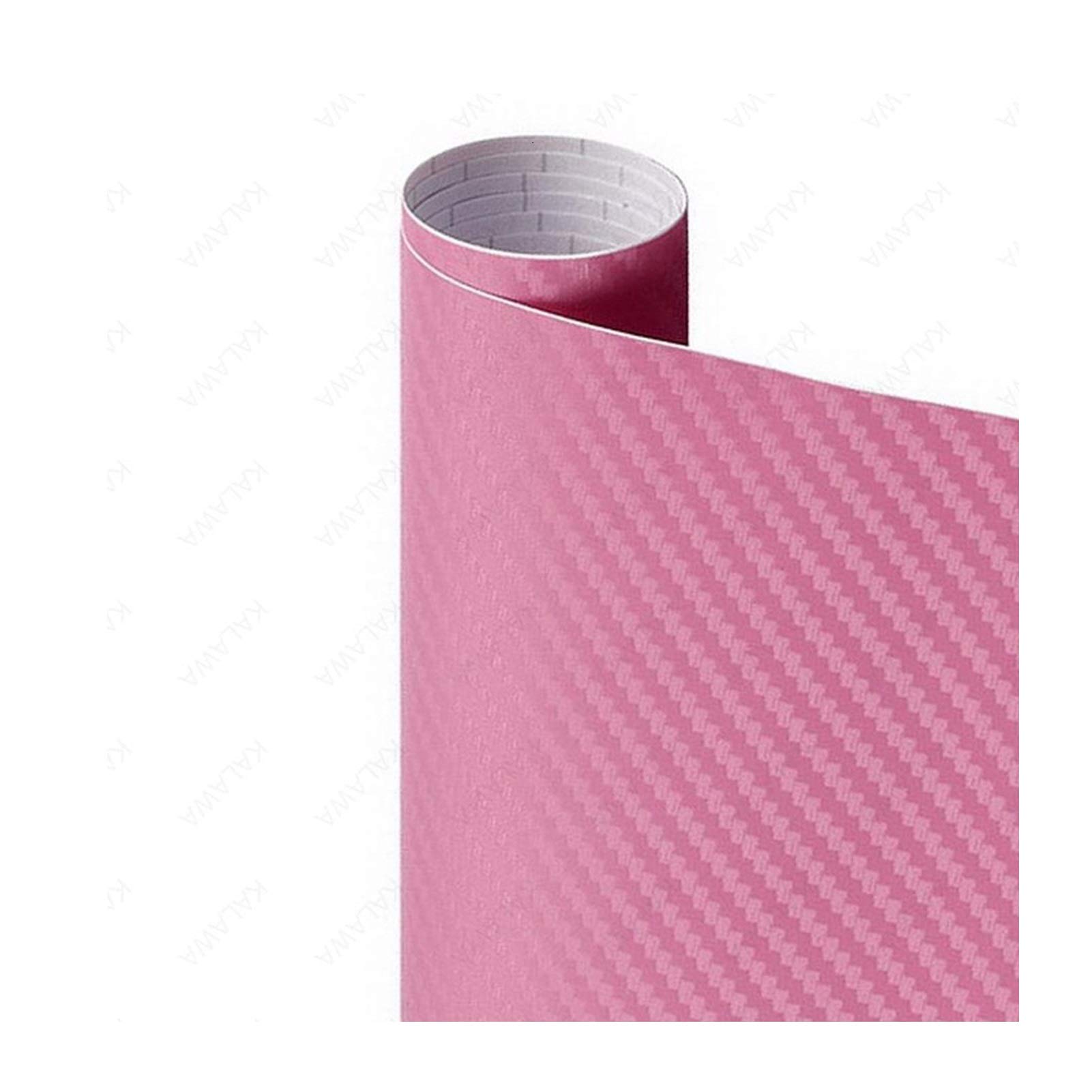 Autofolie,Car Wrapping Folie 3D-Carbon-Faser-Vinyl Multiple Größe Auto-Verpackungs-Blatt-Rolle Film-Auto-Aufkleber Motorrad-Auto-Styling Schwarz Weiss Silber Abziehbilder(Pink,50cmx12M) von TUANZUN