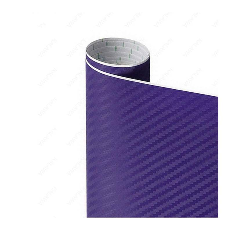 Autofolie,Car Wrapping Folie 3D-Carbon-Faser-Vinyl Multiple Größe Auto-Verpackungs-Blatt-Rolle Film-Auto-Aufkleber Motorrad-Auto-Styling Schwarz Weiss Silber Abziehbilder(Purple,50cmx12M) von TUANZUN