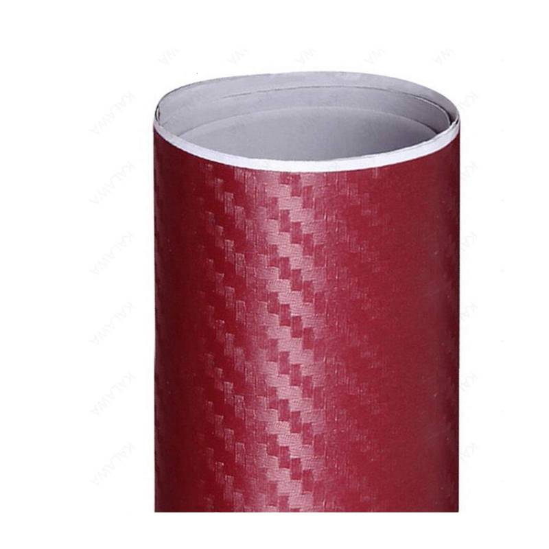 Autofolie,Car Wrapping Folie 3D-Carbon-Faser-Vinyl Multiple Größe Auto-Verpackungs-Blatt-Rolle Film-Auto-Aufkleber Motorrad-Auto-Styling Schwarz Weiss Silber Abziehbilder(Wine Red,50cmx12M) von TUANZUN