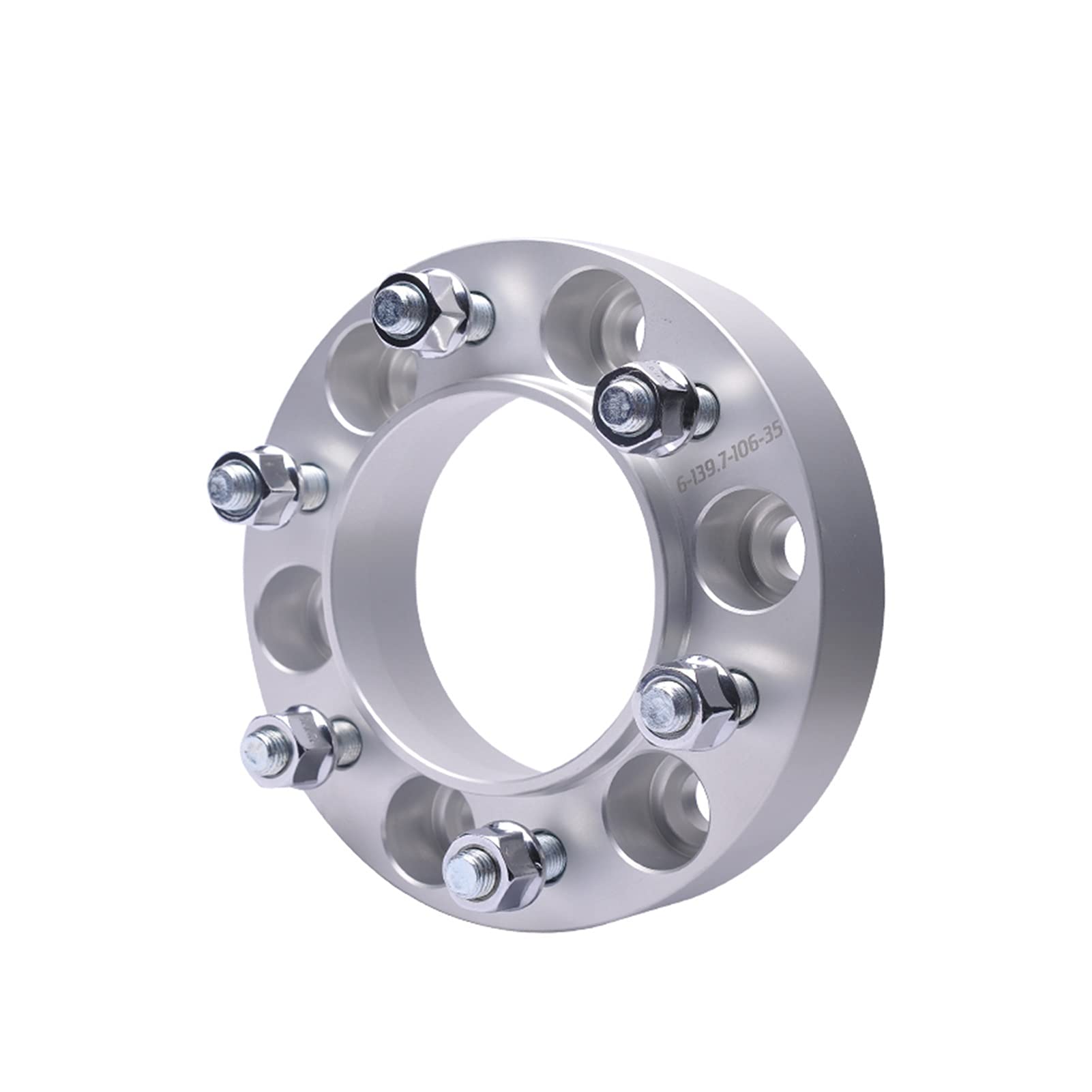 Spurverbreiterung,Spurplatten CNC geschmiedete Aluminium-Radabspacer PCD 6x139.7 67.1mm erweiterte RIM-Hub(Silver spacer 25mm) von TUANZUN