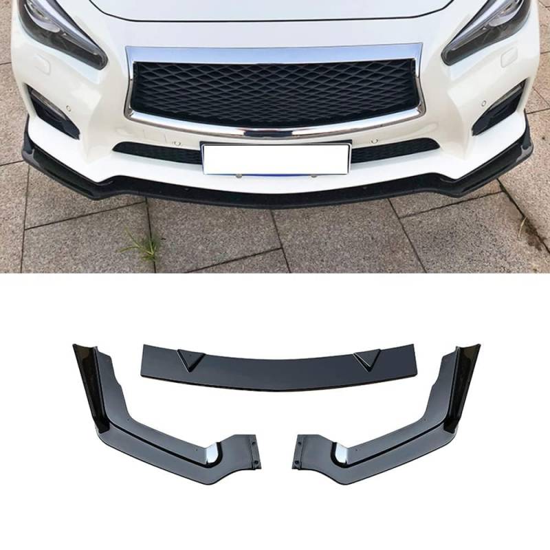 Auto Frontlippe Frontspoiler für Infiniti Q50 2014-2017 Frontschürze Lippe Frontlippe Spoiler Separator Diffusor Guard Protector Kits von TUBIC