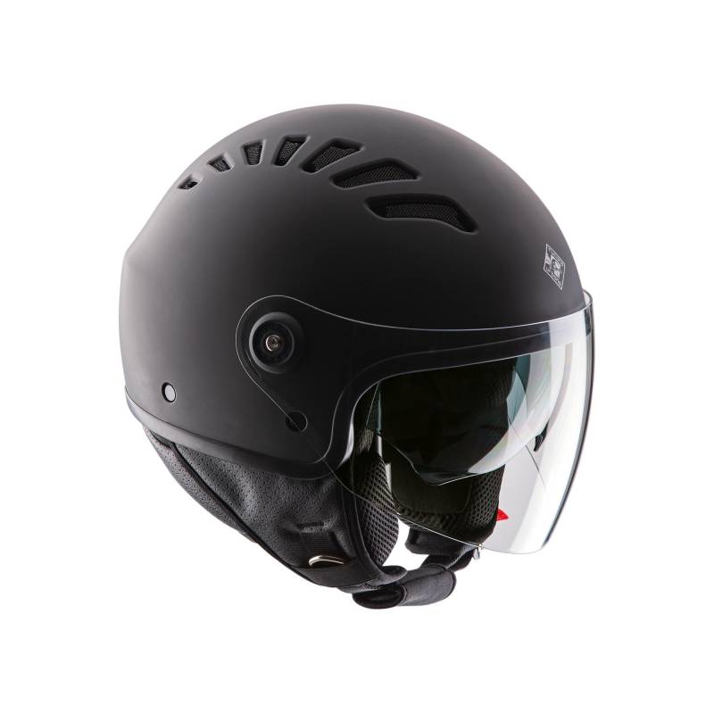 Tucano Urbano EL'TOP Unisex Demi-Jethelm Motorradhelm aus Polycarbonat, Rollerhelm All Seasons mit Doppelvisier und Abdeckung - Belüftung Dynamic Flow. ECE 22.05 zugelassener Helm grau matt Gr. M von TUCANO URBANO