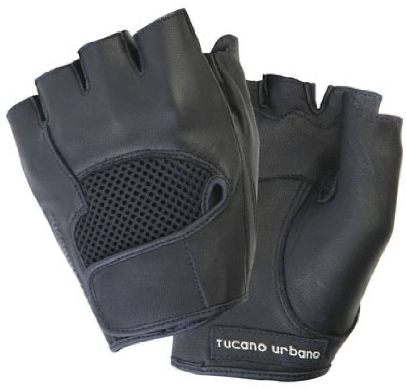 Tucano Urbano 908N5 SCHIAFFO - Half fingeRot Glove in real Leather, Schwarz, Groesse L von TUCANO URBANO