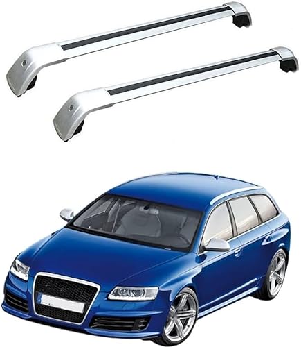 Geländer-Konsolen Universal-Dachträger für Audi A6 Avant Estate C6 2005-2010 Dachbügel Packträger offene Schienen Zweiteilig verstellbare von TUCJUN