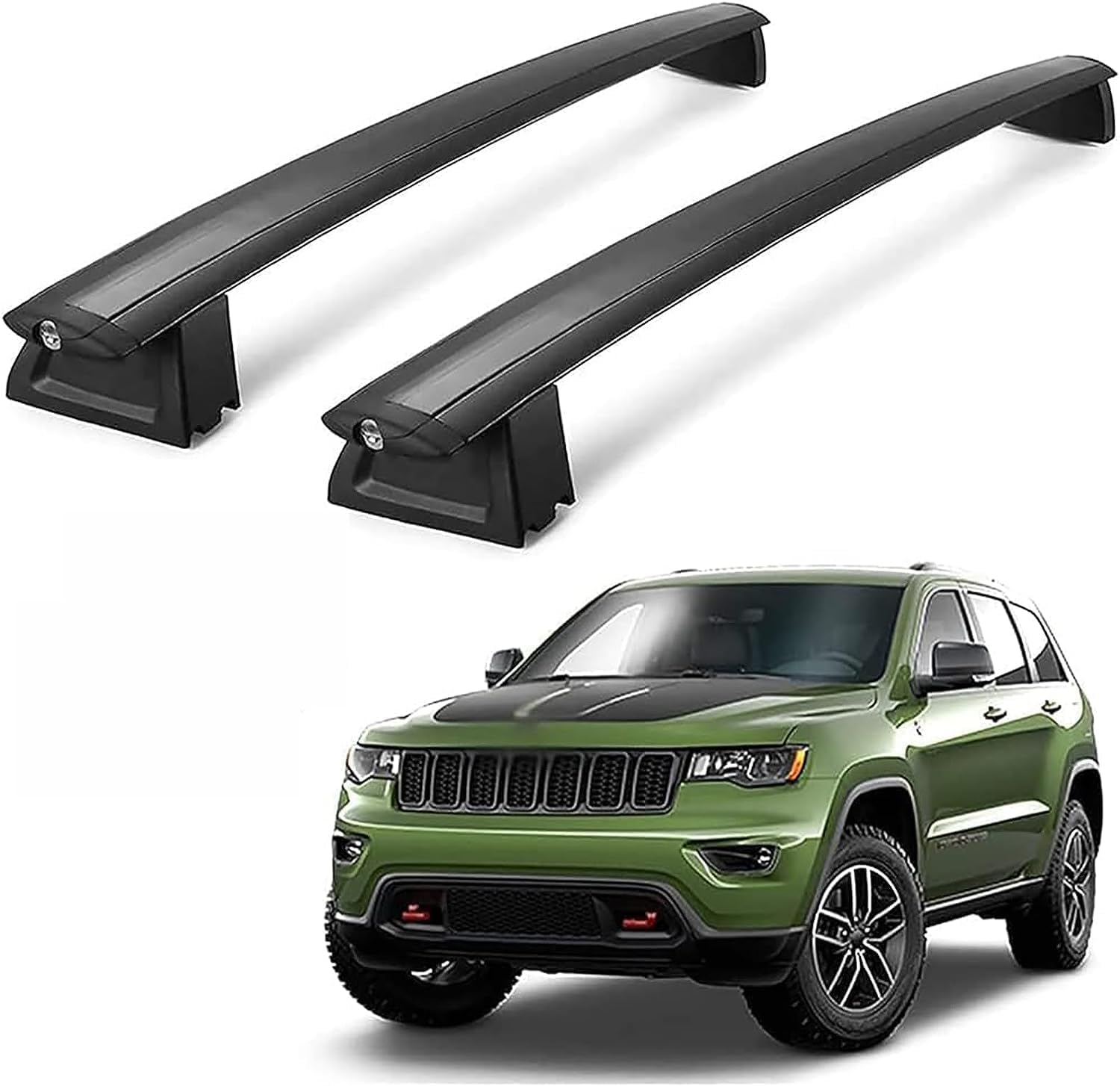 Geländer-Konsolen Universal-Dachträger für Jeep Grand Cherokee 2011-2021 Dachbügel Packträger offene Schienen Zweiteilig verstellbare von TUCJUN