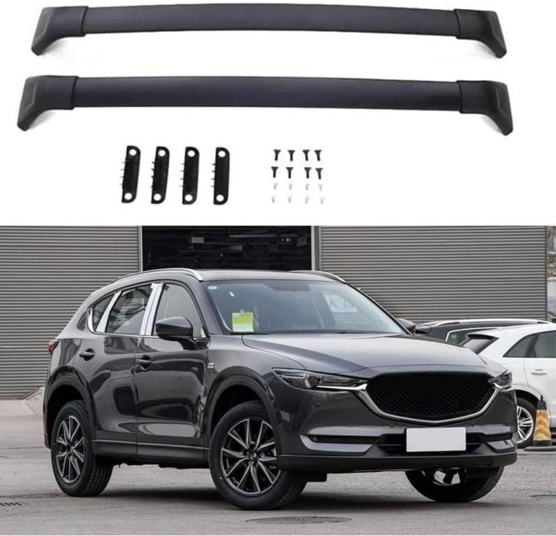 Geländer-Konsolen Universal-Dachträger für Mazda CX-5 CX5 2017-2022 Dachbügel Packträger offene Schienen Zweiteilig verstellbare von TUCJUN