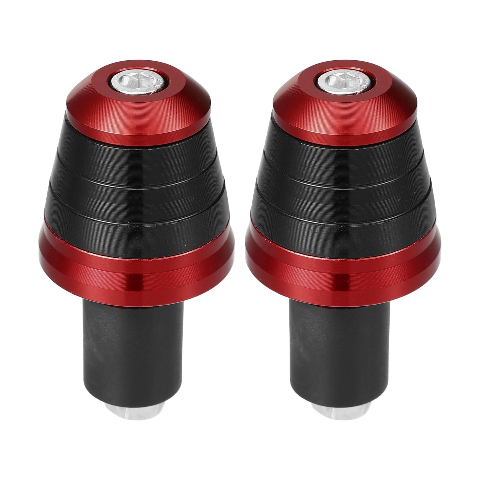 TUCKBOLD Motorrad-Lenkerendstopfen aus Aluminiumlegierung, 18 mm-20 mm, 33,5 mm Außendurchmesser, modisch, Vorderlenkergriffe, Kappe, ausgewogener Stecker, rot, 1 Paar von TUCKBOLD