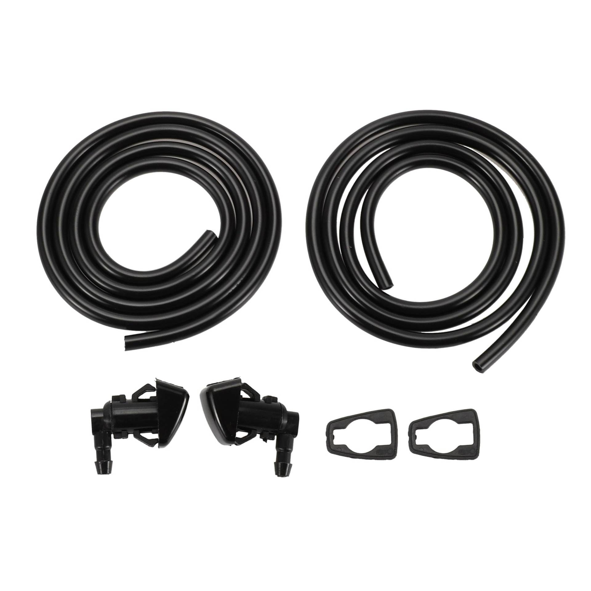 TUCKBOLD Windschutzscheibenwaschdüse für Jeep Grand Cherokee 2011-2018 Front Schwarz mit 2 Stück Dichtung, 2 Stück 1 Meter Flüssigkeitsschlauch 1 Set von TUCKBOLD