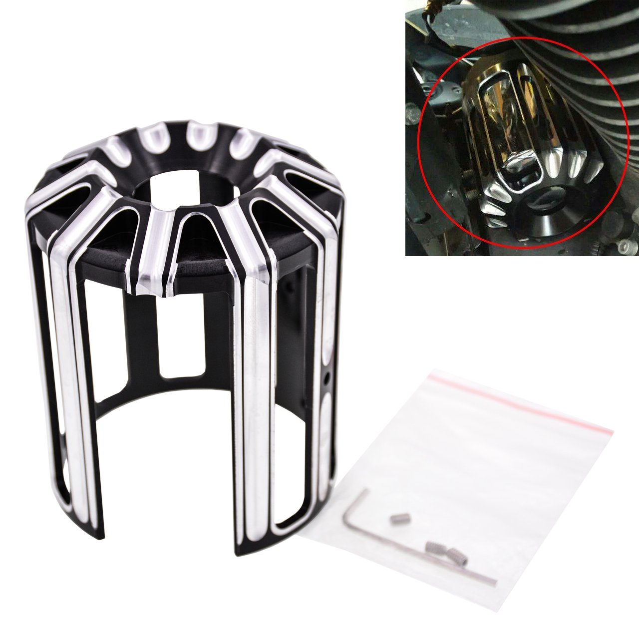 TUINCYN Motorrad Aluminium CNC Ölfilter Billet-Cover für Harley arley-davidson Bad Boy Breakout Kreuz Knochen Blackline Dyna von TUINCYN