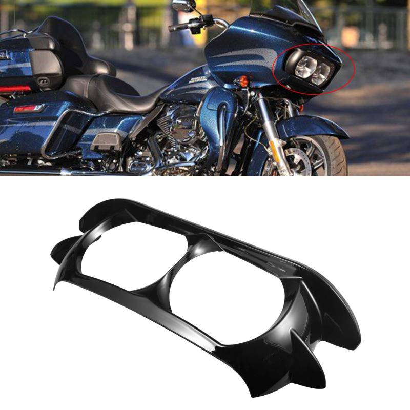 TUINCYN Scheinwerfer Blende Scowl äußere Verkleidung für 2015-2019 Harley Davidson Road Glide (glänzend schwarz) von TUINCYN