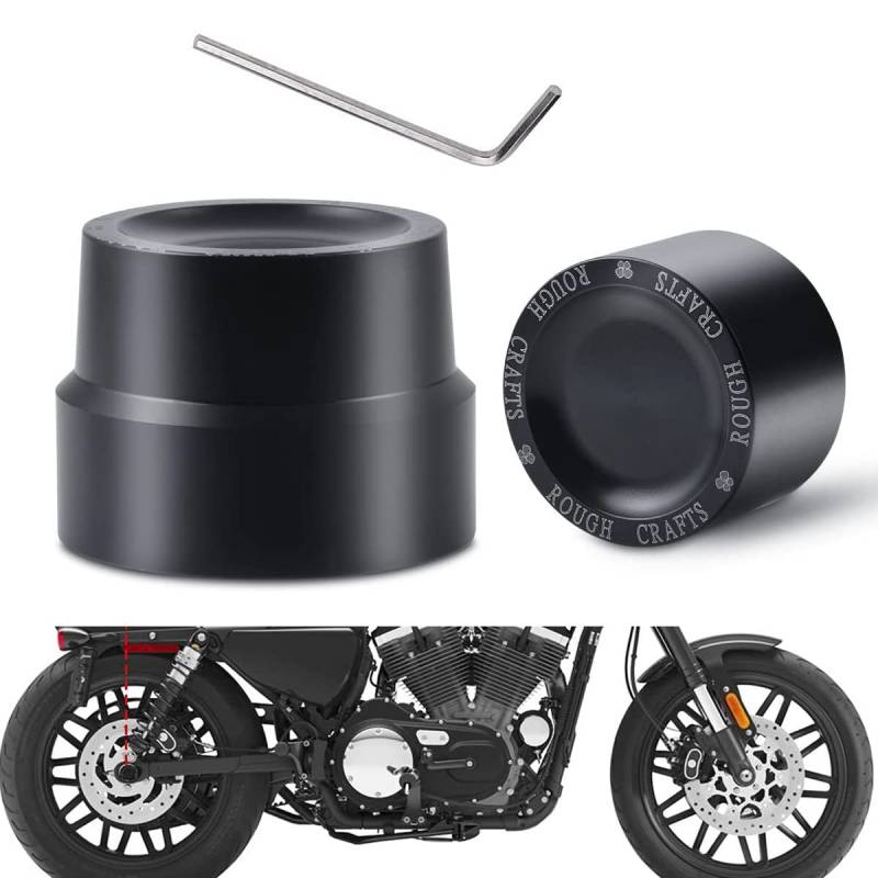 TUINCYN Schwarz Motorrad Vorne + Hinterachse Abdeckung Hutmutter Bolt Kit Fahrrad Dekoration Zubehör für Harley Sportster XL 883 1200 Dyna Touring V-Stange Softai Glide von TUINCYN