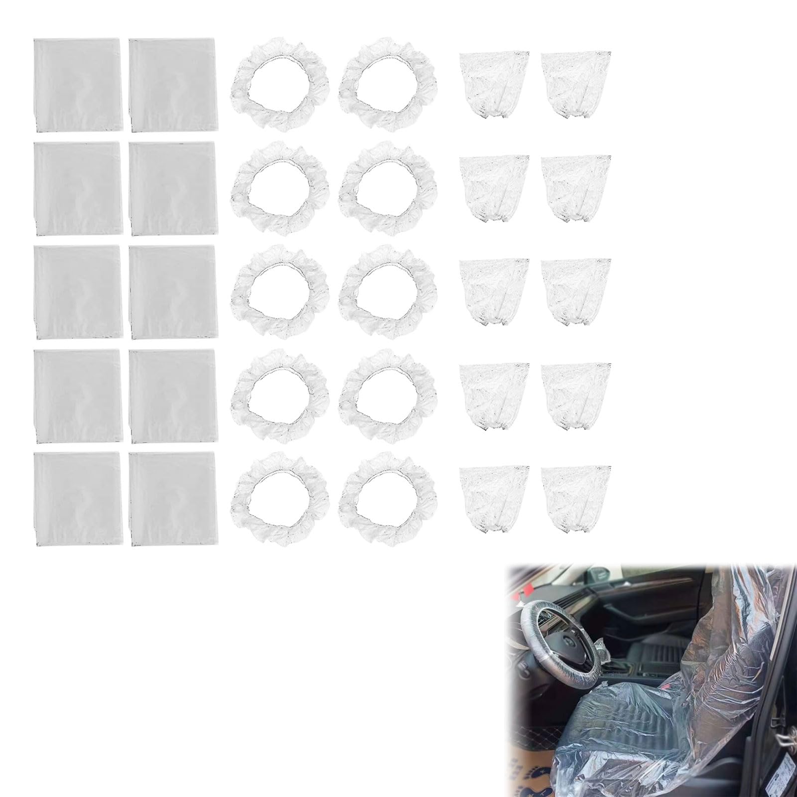 Autositzbezüge Vordersitze, Lenkradbezüge, Schalthebel Schonbezüge, Sitzschoner für Autositze, Universal Autositzschoner Vordersitz, Sitzbezug Auto Vordersitze Transparent Universal Wasserdicht, 10Set von TUKNN