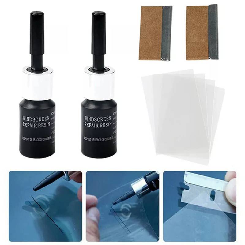 SEGMINISMART Windschutzscheiben Reparaturset Werkzeug,Auto Windshield Repair Kit,Glas Reparatur Flüssigkeit,Auto Glas Windschutzscheibe Reparatursatz Windschutzscheiben Reparatur,für Cracks von SEGMINISMART