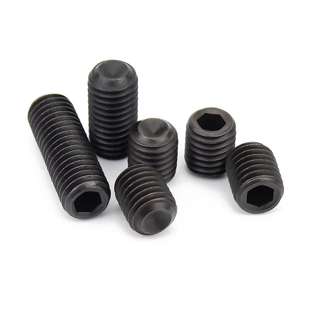 TULDYS 10/20 Stück M3 M4 M5 M6 M8 DIN916 Schwarz 304 A2-70 Edelstahl Innensechskant Innensechskant Ringschraube Madenschraube ohne Kopf (Size : 10pcs M6x6mm) von TULDYS