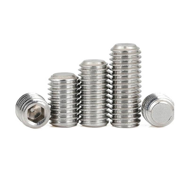 TULDYS 10/50 Stück 316 A4 Edelstahl M3 M4 M5 M6 M8 M10 Marinequalität Sechskant Innensechskant Flachspitze Madenschraube Gewindestift(4mm,M3 50pcs) von TULDYS