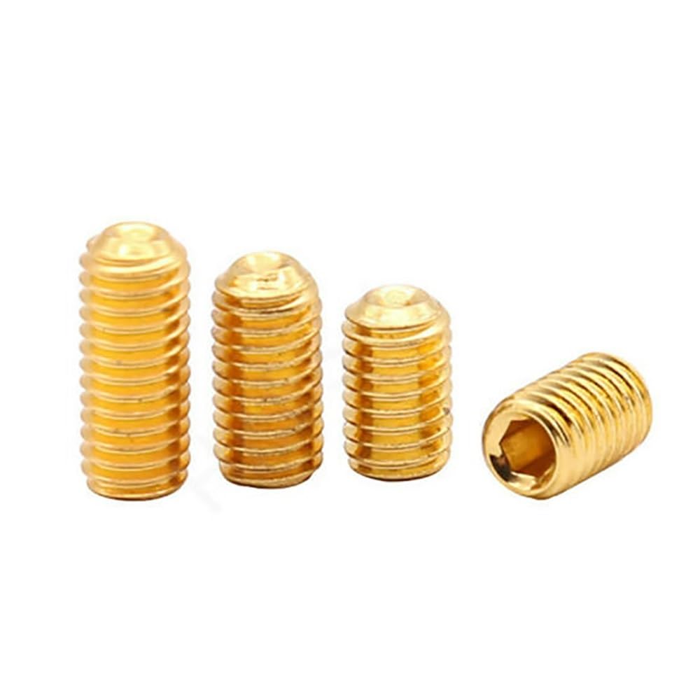 TULDYS 20 teile/los M3 M4 M5 Grade 12,9 Maden Schrauben Cup Point Hexagon Innensechskant Stellschraube Gold Titan Überzogen (Size : M4x10) von TULDYS