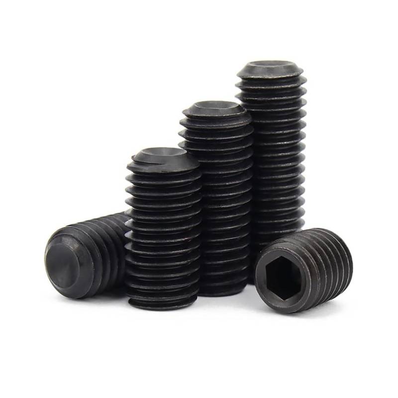 TULDYS M3 M4 M5 M6 M7 M8 Feingewinde Schwarz 12,9 Stahl Innensechskant Innensechskant Ringschneide Madenschraube Gewindestift (Color : 12.9 grade steel, Size : 25pcs M6x0.75x4) von TULDYS