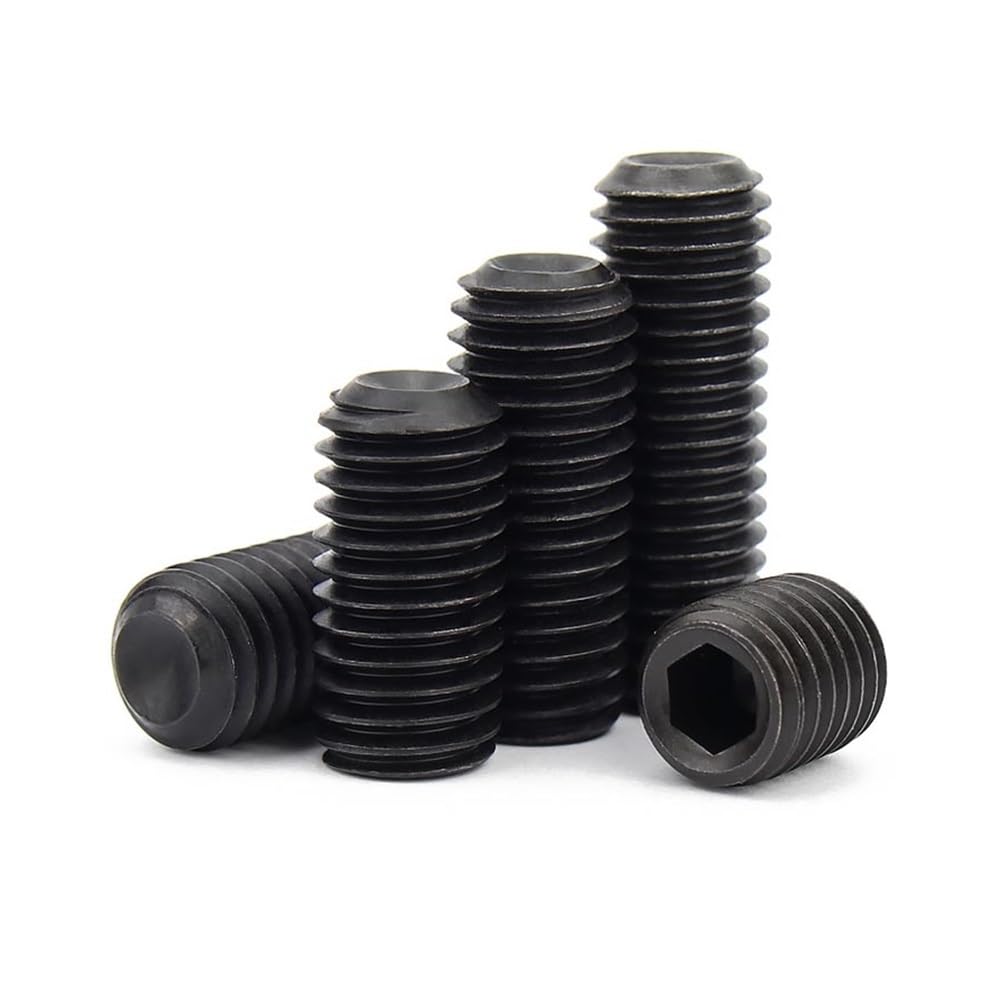 TULDYS M3 M4 M5 M6 M7 M8 Feingewinde Schwarz 12,9 Stahl Innensechskant Innensechskant Ringschneide Madenschraube Gewindestift (Color : 12.9 grade steel, Size : 25pcs M6x0.75x6) von TULDYS