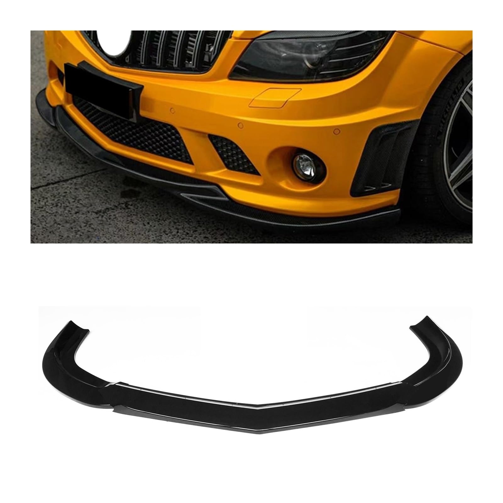 Auto Frontschürze Diffusor Spoiler Lip Splitter Chassis Deflektor Schutz Für Mercedes Für Benz W204 C Klasse Limousine 4 Tür C63 AMG 2008-2011 Front Stoßstangen Spoilerlippe Diffusor von TULSIE