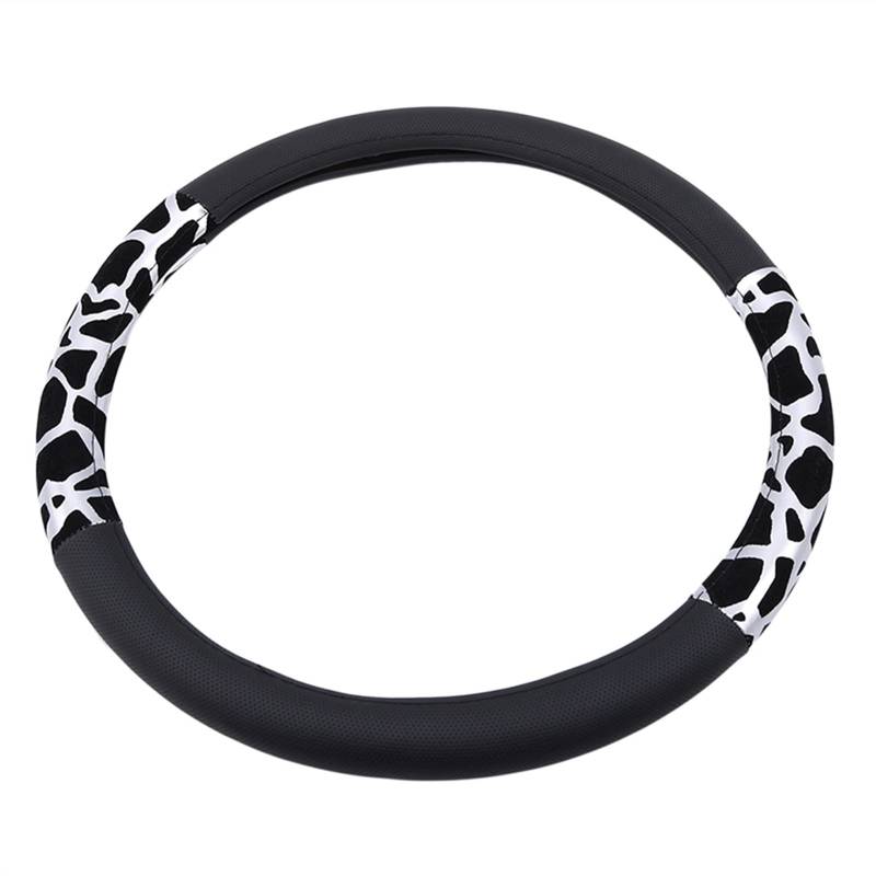 Lenkradbezug, Steering Wheel Cover 2 stücke Auto Lenkradabdeckung Getriebe Handbremse Abdeckung Protektor Dekoration Warme super Dicke Plüschkragen Weiche Schwarz Rosa Frauen Mann(Leather Silver) von TUOYDJA