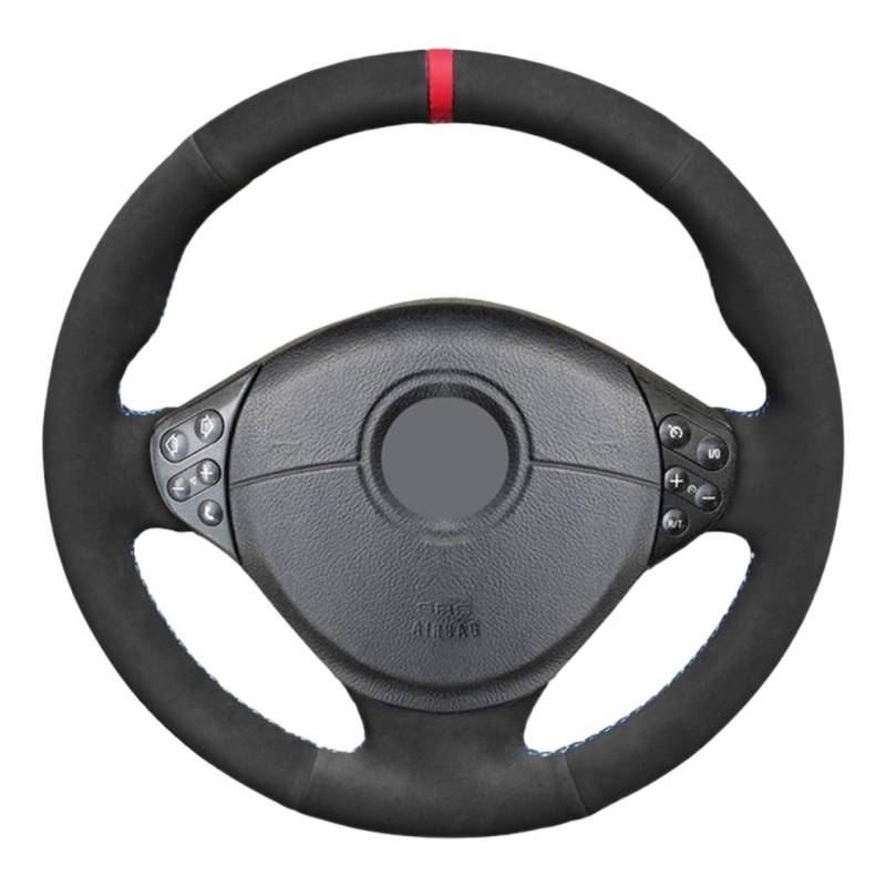 Lenkradbezug, Steering Wheel Cover DIY Soft Black Auto Lenkradabdeckungen Passend für BMW 5er E39 1999-2003 3 Serie E46 1999-2005 E53 X5 E36 Z3(Red Marker) von TUOYDJA