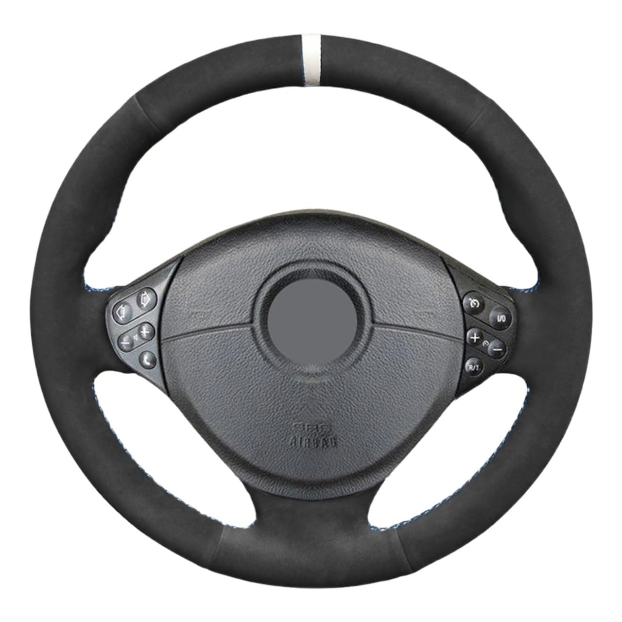 Lenkradbezug, Steering Wheel Cover DIY Soft Black Auto Lenkradabdeckungen Passend für BMW 5er E39 1999-2003 3 Serie E46 1999-2005 E53 X5 E36 Z3(White Marker) von TUOYDJA