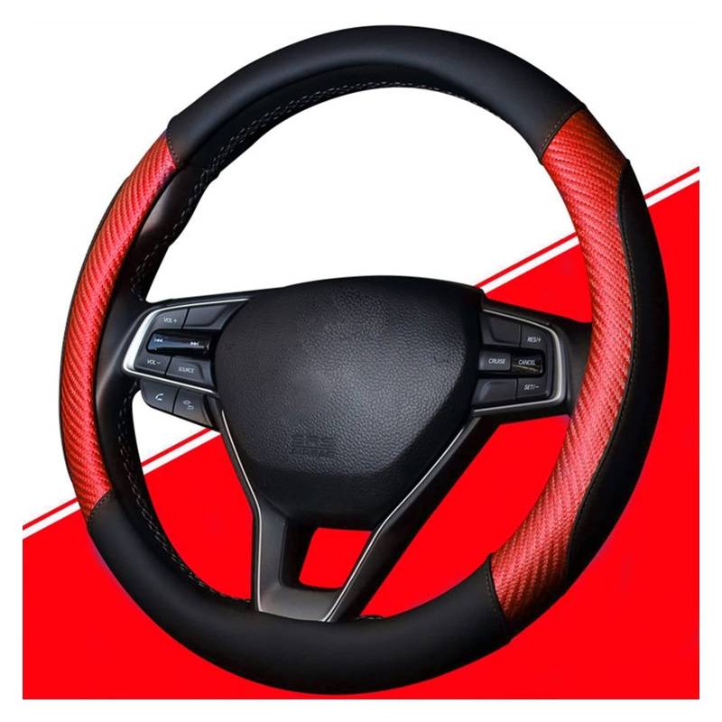 Lenkradbezug, Steering Wheel Cover Haltbare Universalwagen 15 Zoll Lenkradabdeckungen Cover Dekoration Autolenkrad Wrap(Red) von TUOYDJA