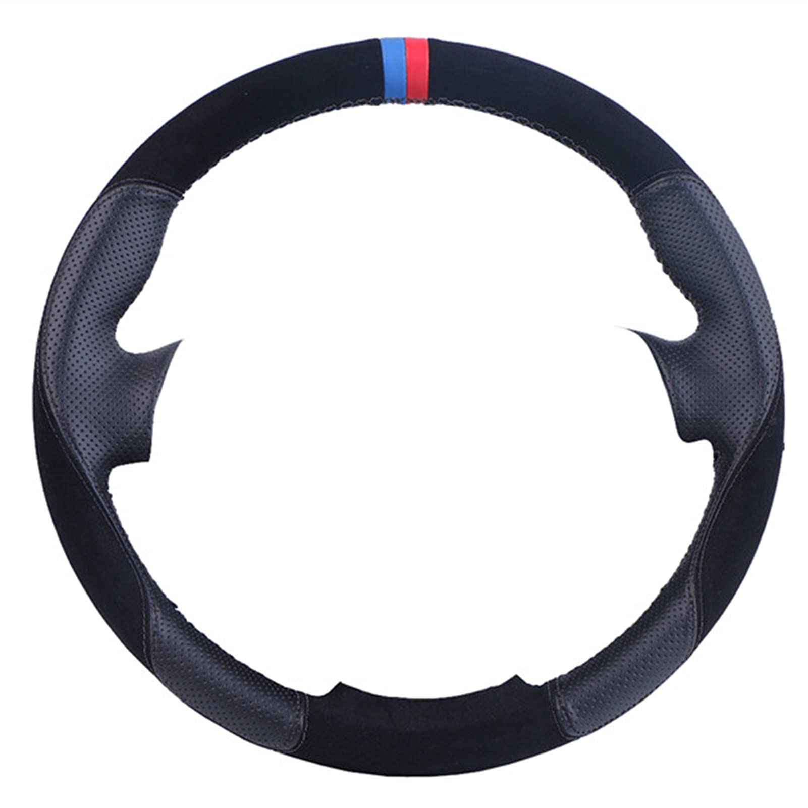 Lenkradbezug, Steering Wheel Cover Individuell Anpassen Autolenkradabdeckung Passend für Peugeot 206 1998-2005 206 SW 2003-2005 206 Leder Flecht Für Das Lenkrad(C 02 Black Line) von TUOYDJA