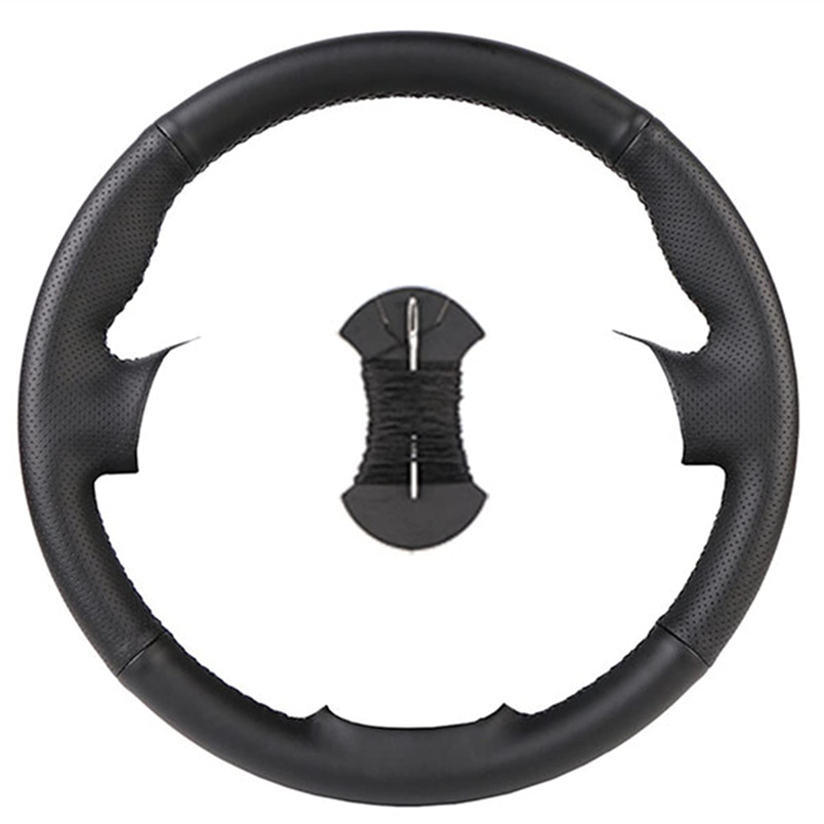 Lenkradbezug, Steering Wheel Cover Individuell Anpassen Autolenkradabdeckung Passend für Peugeot 206 1998-2005 206 SW 2003-2005 206 Leder Flecht Für Das Lenkrad(D 04 Black) von TUOYDJA