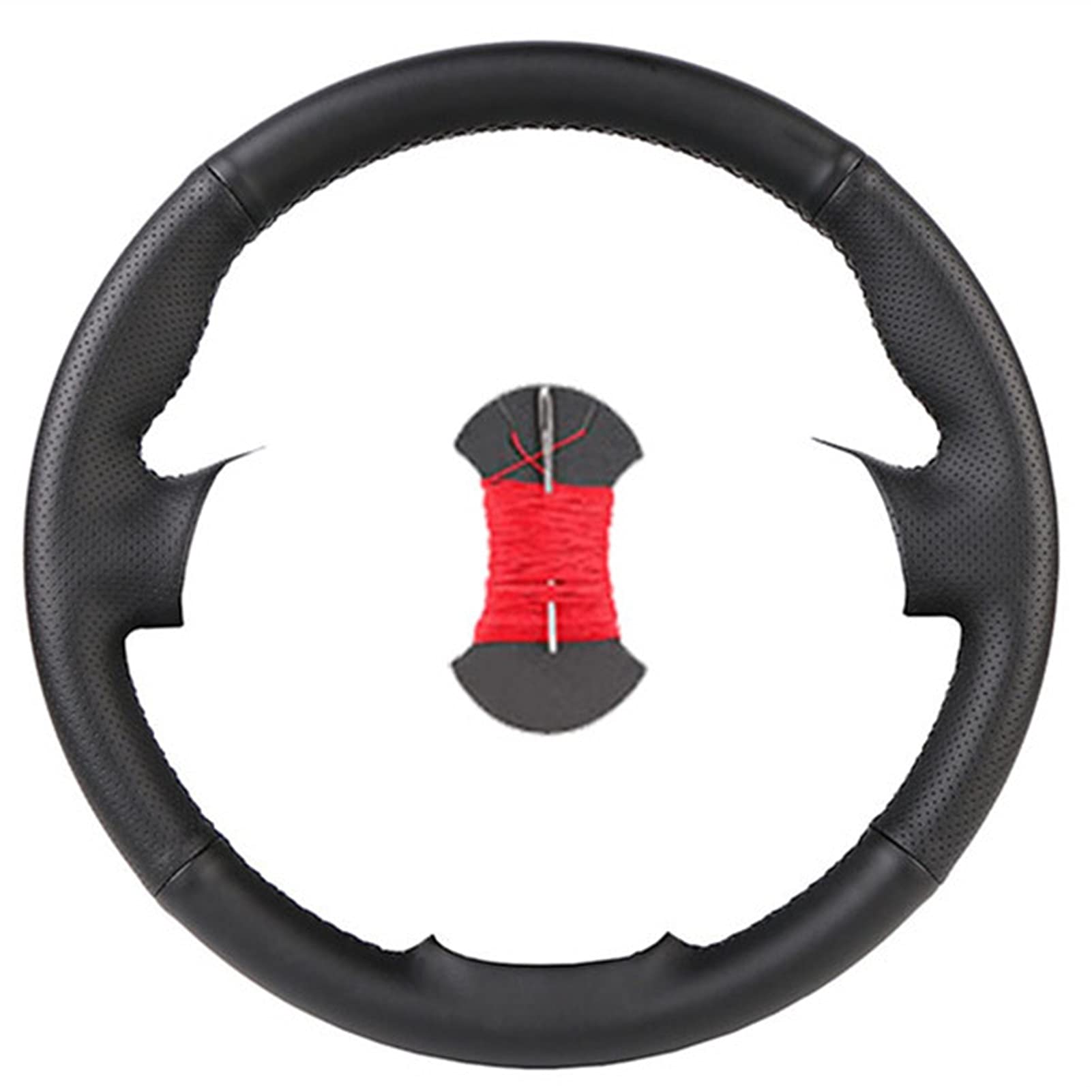 Lenkradbezug, Steering Wheel Cover Individuell Anpassen Autolenkradabdeckung Passend für Peugeot 206 1998-2005 206 SW 2003-2005 206 Leder Flecht Für Das Lenkrad(D 04 Red) von TUOYDJA